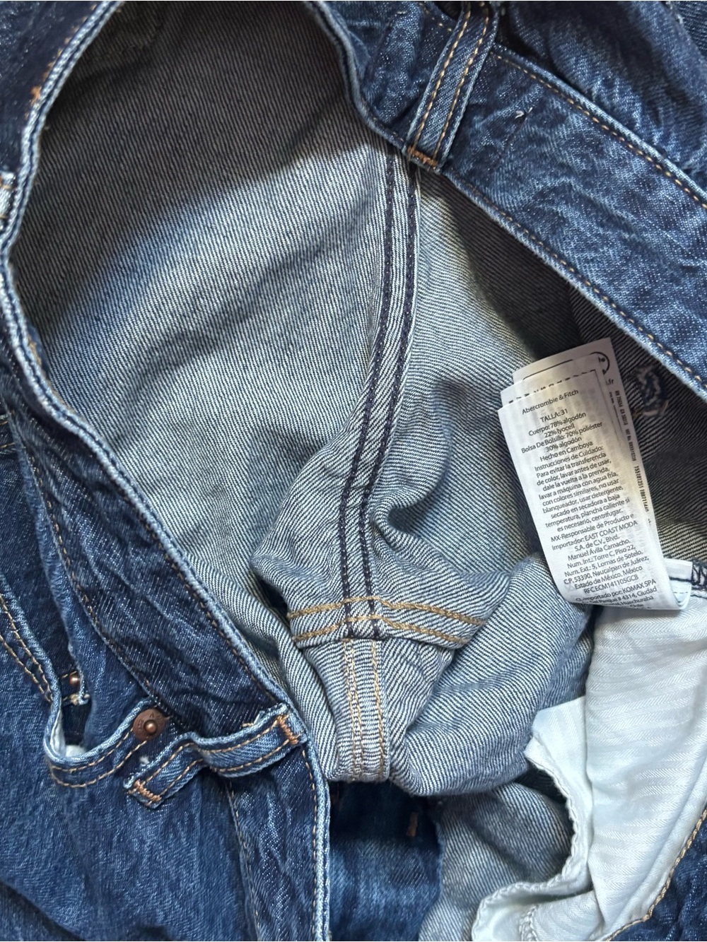 Abercrombie & Fitch The Wide Leg High Rise Jeans Womens Size 31 Blue Denim - Picture 4 of 4